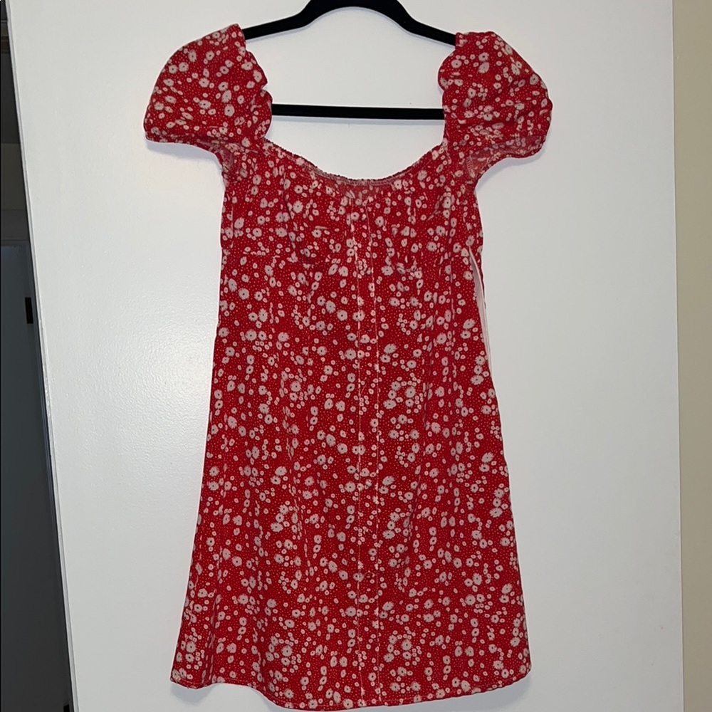Red Floral Kids Dress
